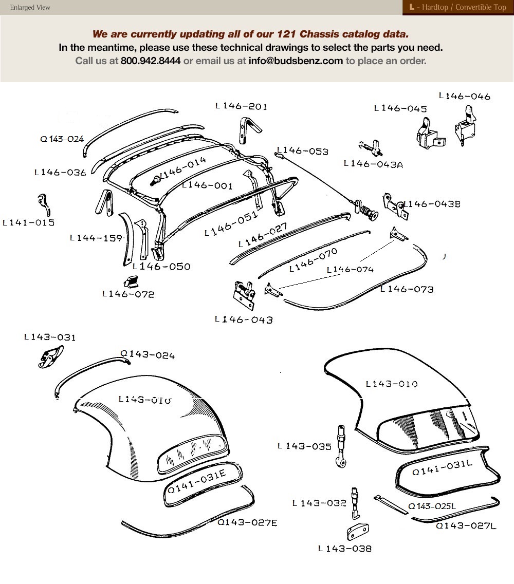 Bud's Benz Catalog 190 SL L Hardtop / Convertible Top